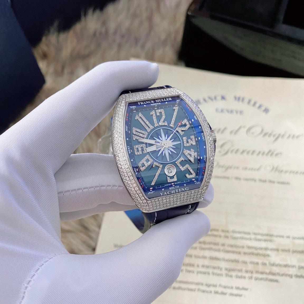 Franck Muller V41 Vanguard Yachting Custom Diamonds Blue