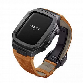 Vertu Watch Black Stainless Steel Orange Calf