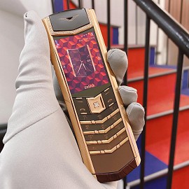 Vertu Signature S Chocolate Gold Rose Alligator Ceramic Black