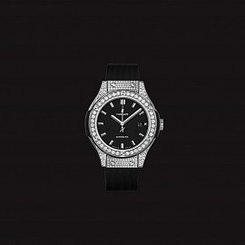 Hublot Classic Fusion Titanium Black Pave Diamonds 33mm