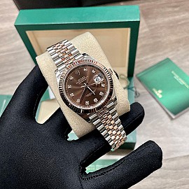 Rolex Datejust 41mm 126331 Demi Rose Gold Mặt Socola cọc Kim cương