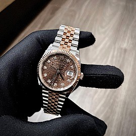 Rolex Datejust 36mm 126231 Demi Rose Gold Mặt Socola Cọc Kim Cương - 2019