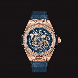 Hublot Big Bang One Click Sang Bleu King Gold Blue Diamonds 39mm