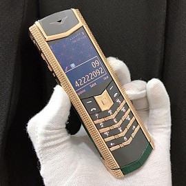 Vertu signature s clous de paris rose gold green alligator