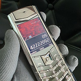Vertu signature s pure silver alligator