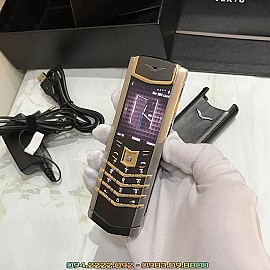 Vertu signature s stainless steel điểm vàng khối