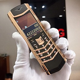 Vertu signature black ceramic mix red gold