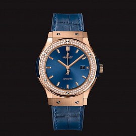 Hublot Classic Fusion King Gold Benzel Diamonds Navy 42mm
