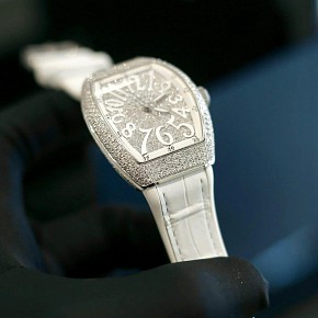 Franck Muller Vanguard Lady V32 White Full Diamonds Auto Lướt