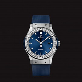 Hublot Classic Fusion Titanium Navy Benzel Diamonds 42mm ( 1 Hàng Kim )