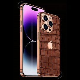 iPhone 14 Vàng Khối Aligator Brown 18K