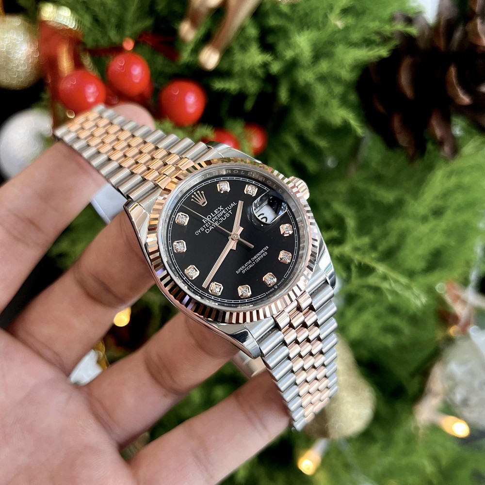 Rolex Datejust 126231 Demi Rose Gold Black Dial 36mm - 2023