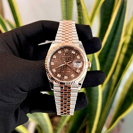 Rolex Datejust 126231 Demi Vàng Hồng Mặt Vi Tính Nâu 36mm - Only