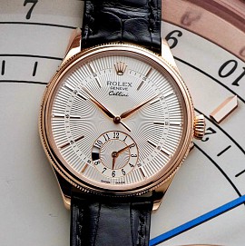 Rolex Cellini Dual Time 50525 Vàng Khối Mặt Trắng 39mm - 2018