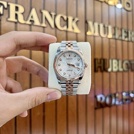 Rolex Datejust 36 116231 Demi Rose Gold Mặt Vi Tính Trắng - only