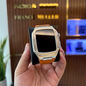 Vertu Watch White Stainless Steel Orange Calf