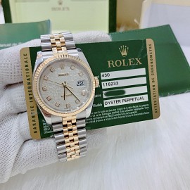 Rolex Date Just Demi Gold 116233 Mặt Vi Tính Trắng