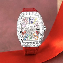 Franck Muller Vanguard Lady V32 Red Full Diamond Color