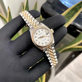 Rolex Lady-Datejust 179173 26mm Demi Yellow Gold Mặt Vi Tính Trắng