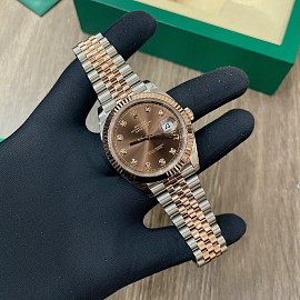 Rolex Datejust 41mm 126331 Demi Rose Gold Mặt Socola Cọc Kim Cương - 2019