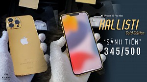 iPhone 13 Pro Max mạ vàng GAce đính kim cương camera, 1 trong 500 có số thứ tự siêu đẹp 345 trên 500