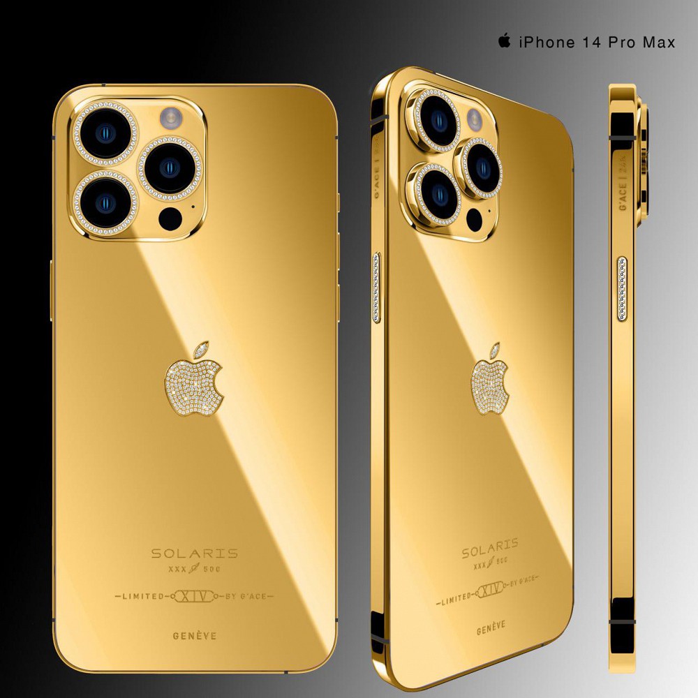 iPhone 14 Pro Max Solaris Diamonds Mạ Vàng