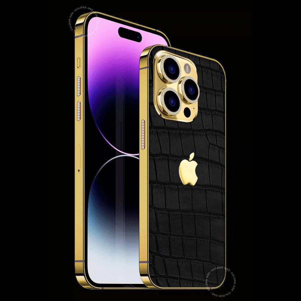 iPhone 14 Vàng Khối Aligator Black 24K