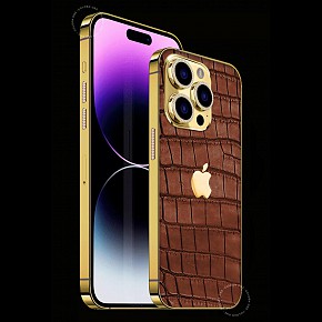 iPhone 14 Vàng Khối Aligator Brown 24K